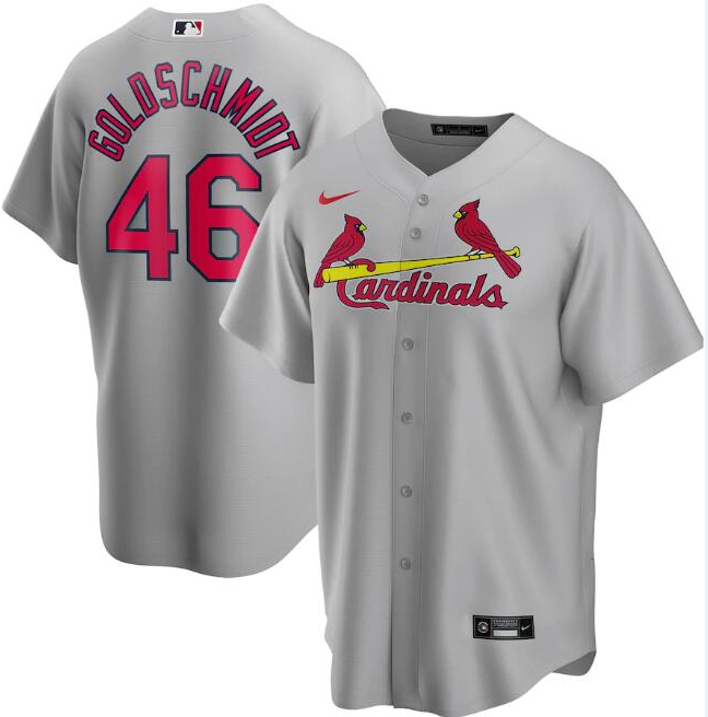 Men's St. Louis Cardinals #46 Paul Goldschmidt Grey Cool Base Stitched Jersey